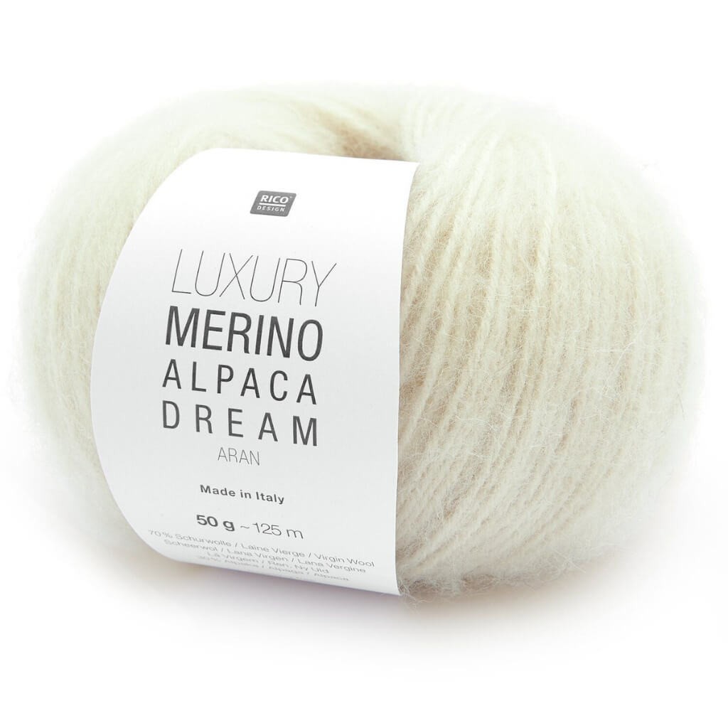 Rico Design 001 - Creme Rico Design Luxury Merino Alpaca Dream aran Lieblingsgarn