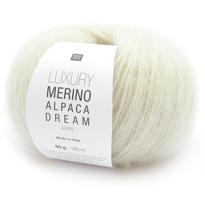 Rico Design 001 - Creme Rico Design Luxury Merino Alpaca Dream aran Lieblingsgarn