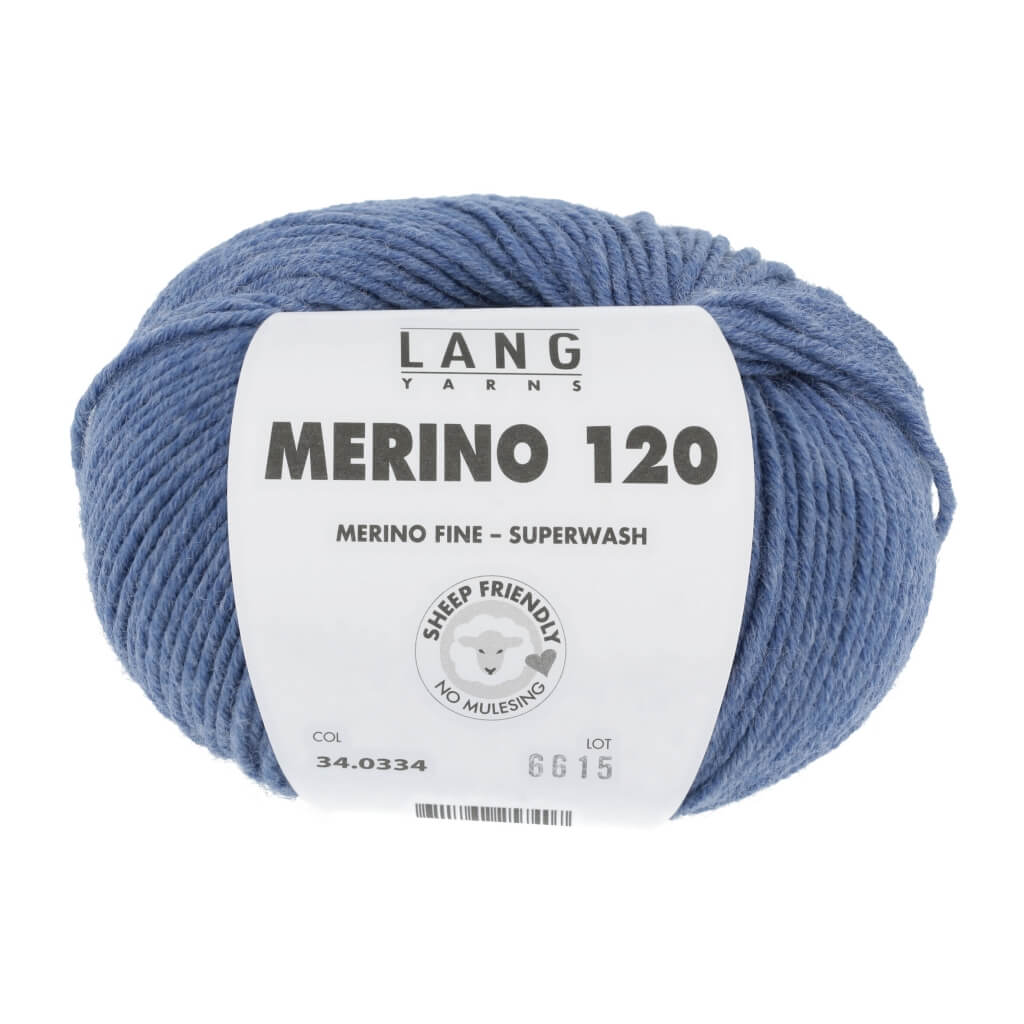 Lang Yarns 34.0334 - Jeans Mittel Mélange Lang Yarns Merino 120 - 50g Lieblingsgarn