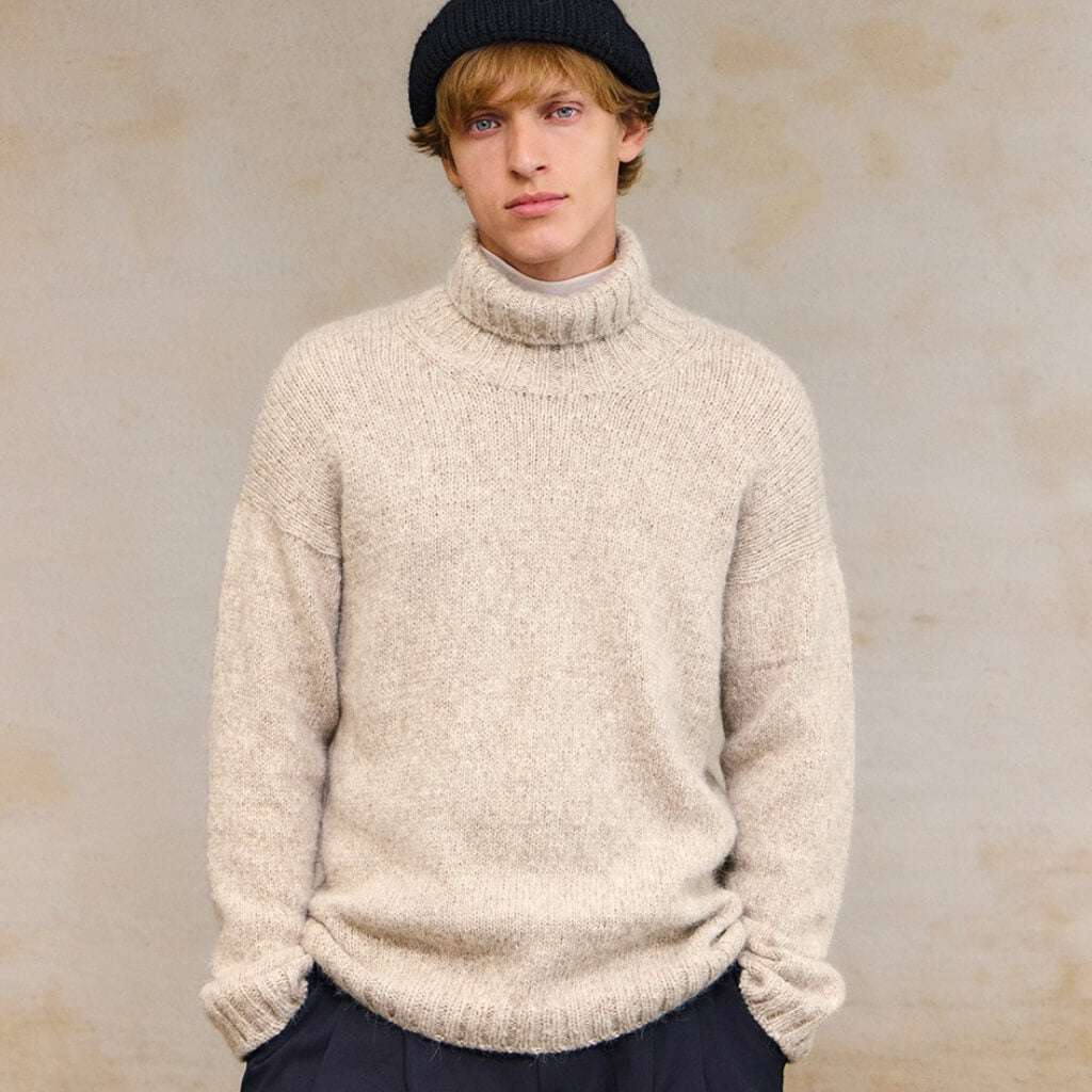 Pullover Stricken Herren Pullover Schalkragen Wolle Herrenpullover