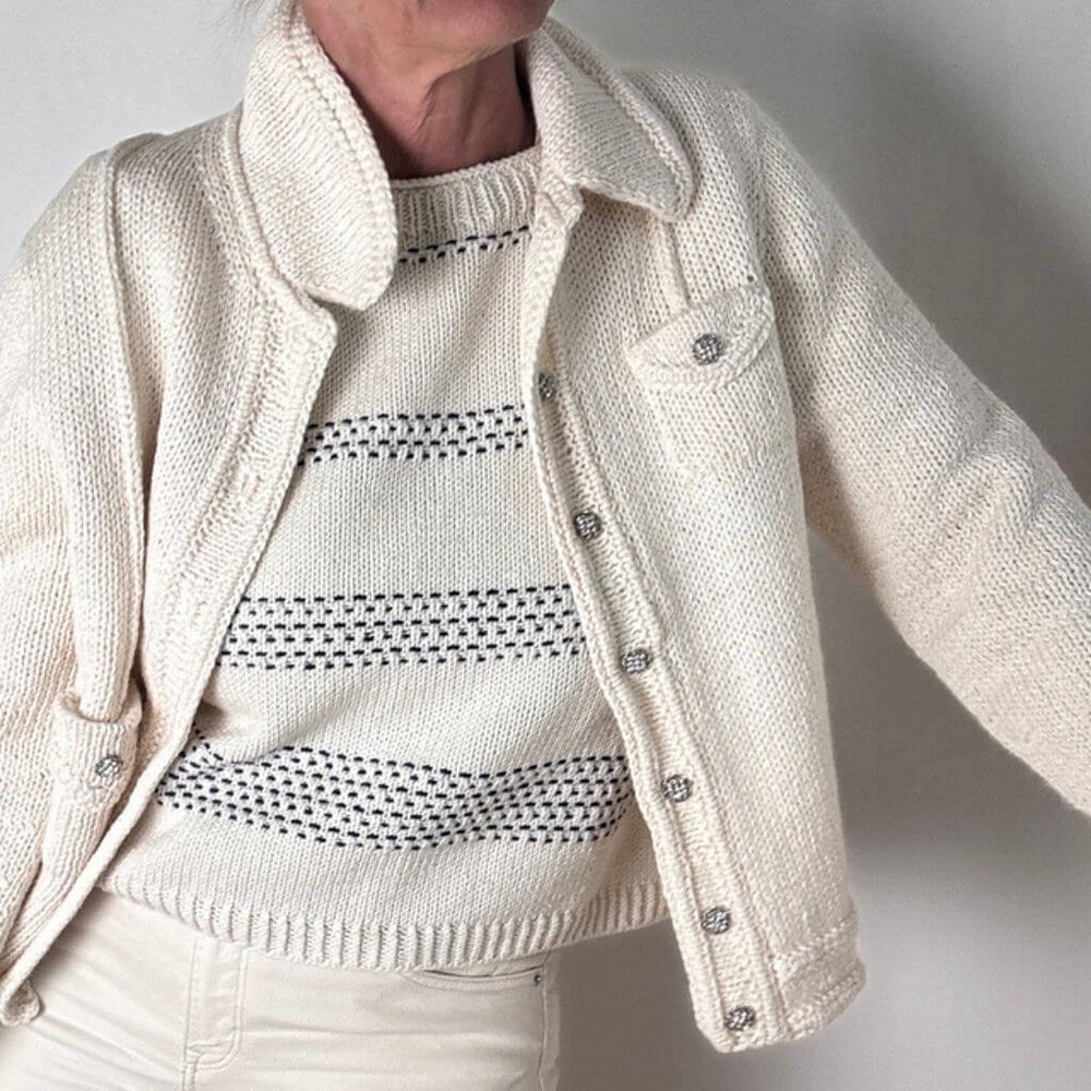 Hinterm Stein Strickjacke White Jeans Jacket Strickanleitung - Hinterm Stein (PDF) Lieblingsgarn