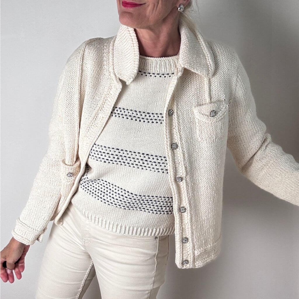 Hinterm Stein Strickjacke White Jeans Jacket Strickanleitung - Hinterm Stein (PDF) Lieblingsgarn