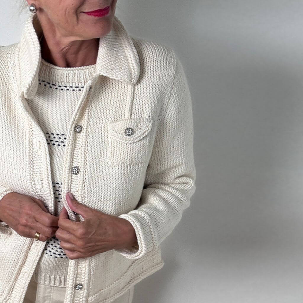 Hinterm Stein Strickjacke White Jeans Jacket Strickanleitung - Hinterm Stein (PDF) Lieblingsgarn