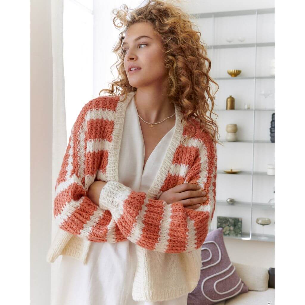 Lana Grossa Lala Berlin Lovely Cotton Streifencardigan - Lana Grossa Home 76 Modell 5 Lieblingsgarn