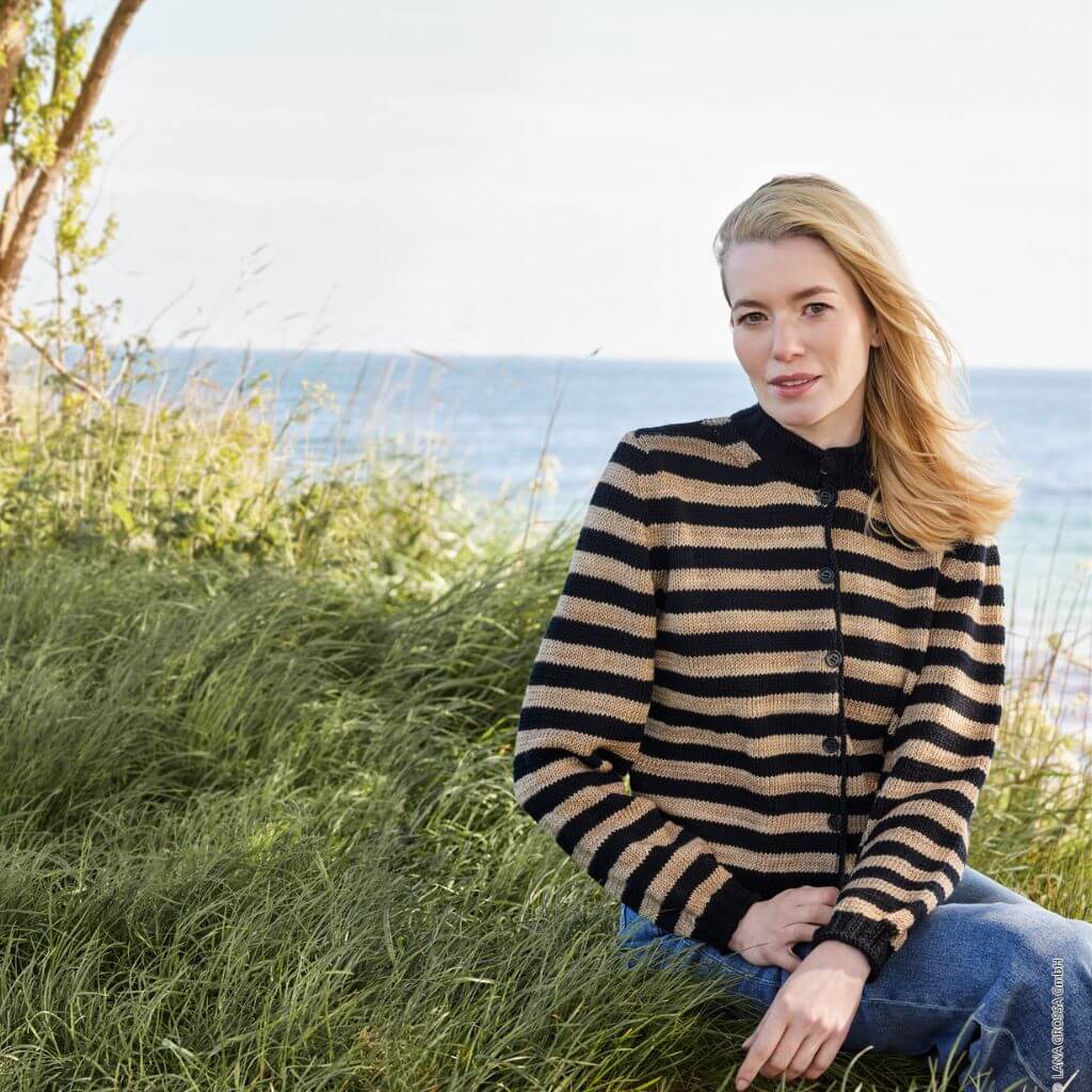 Lana Grossa Gestreifte Jacke Strickanleitung - Lana Grossa (Heft) Lieblingsgarn