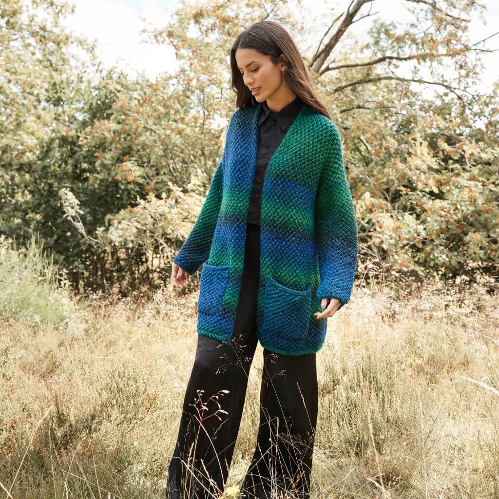 Cardigan im Lochmuster Anleitung von Lana Grossa ▷