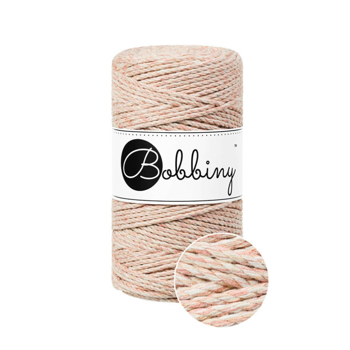 Bobbiny Makramee Garn 3mm gedreht Peach Shake Lieblingsgarn