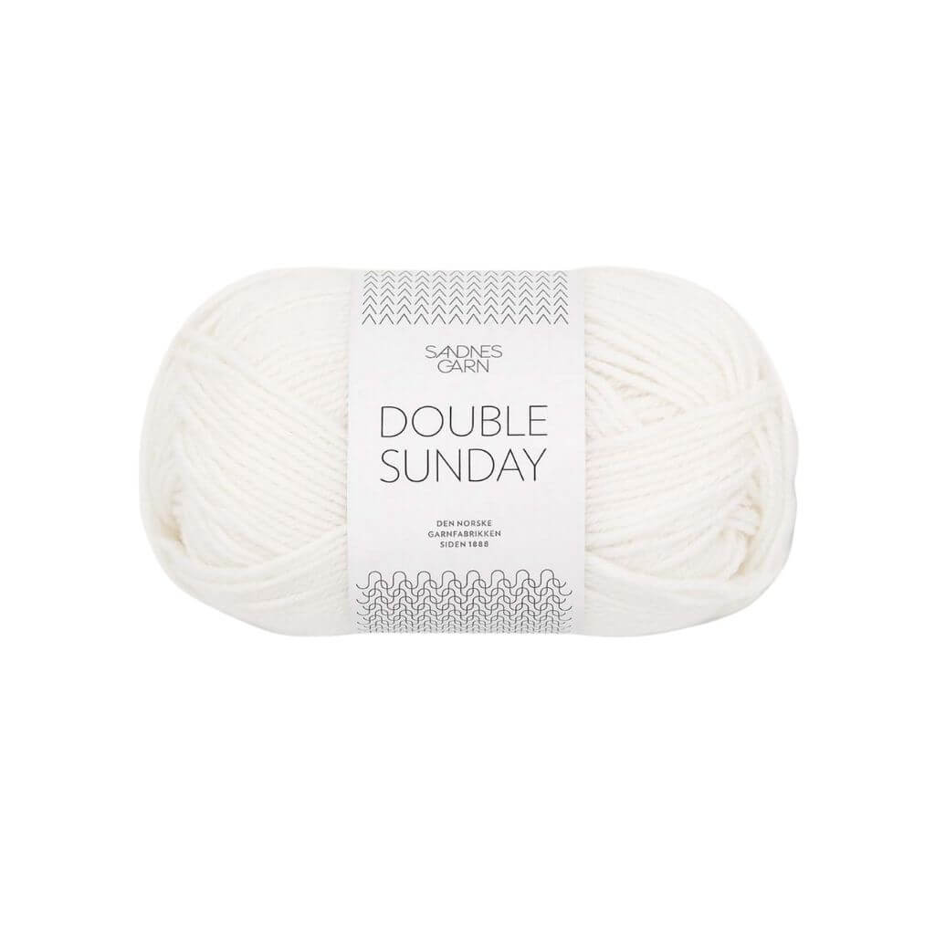 Sandnes Garn Double Sunday - 50g 1001 - Hvit Lieblingsgarn