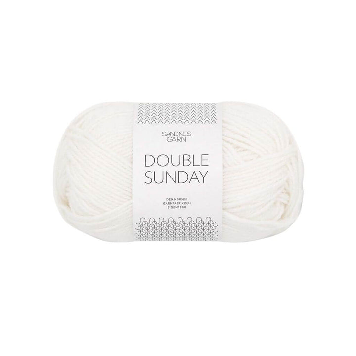 Sandnes Garn Double Sunday - 50g 1001 - Hvit Lieblingsgarn