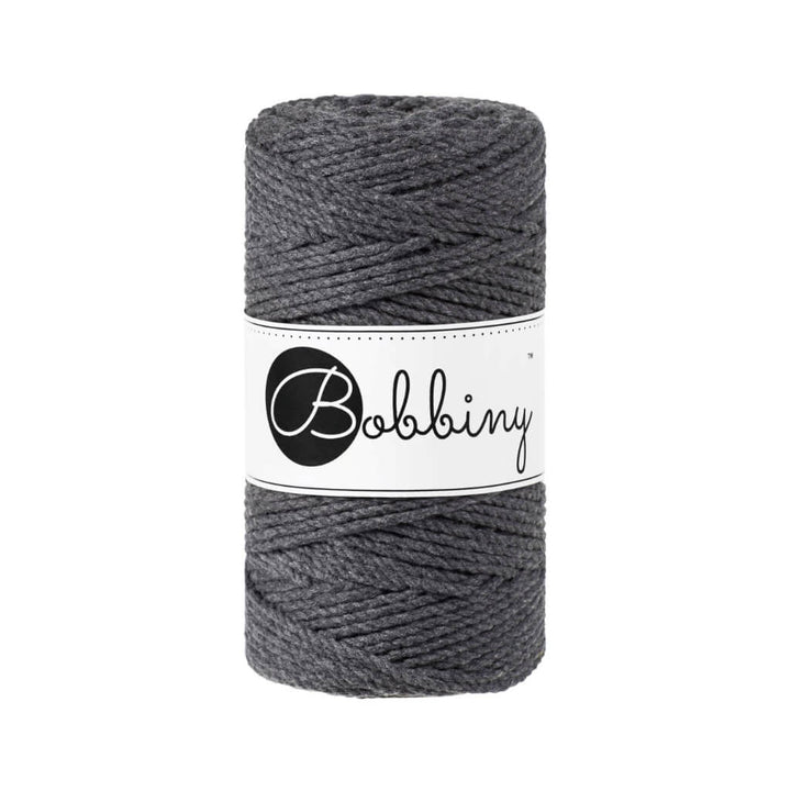 Bobbiny Makramee Garn 3mm gedreht Charcoal Lieblingsgarn