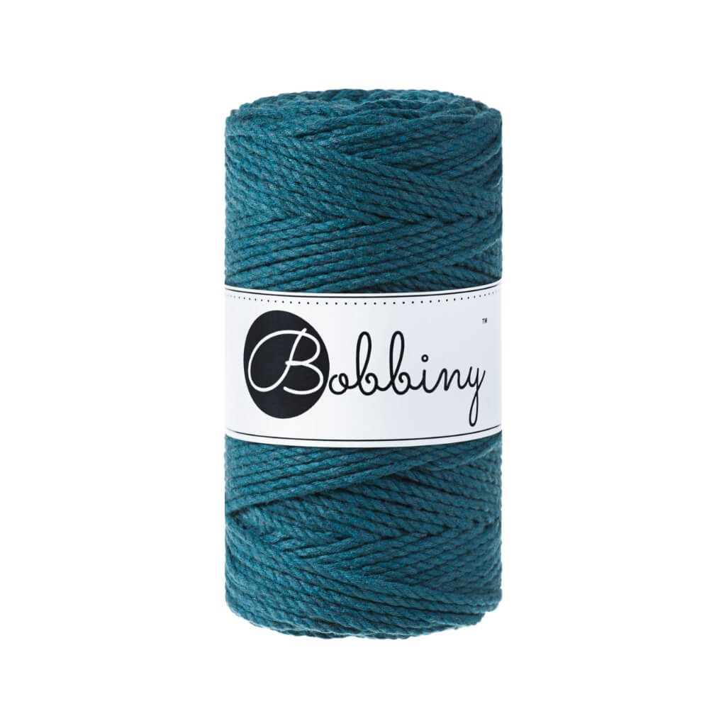 Bobbiny Makramee Garn 3mm gedreht Peacock Blue Lieblingsgarn