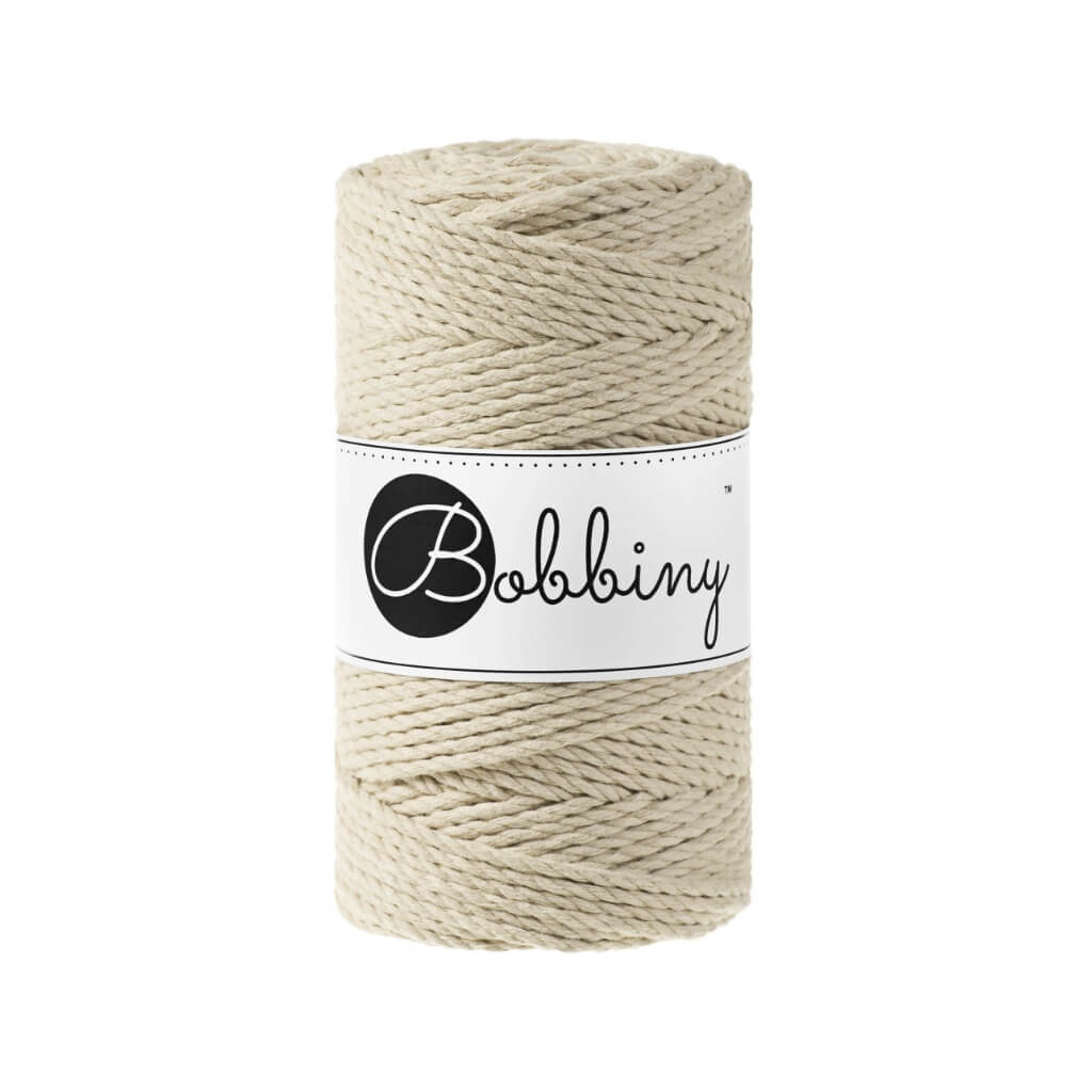 Bobbiny Makramee Garn 3mm gedreht Beige Lieblingsgarn