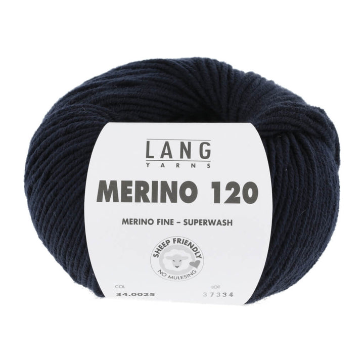 Lang Yarns Merino 120 - 50g 34.0025 - Nachtblau Lieblingsgarn