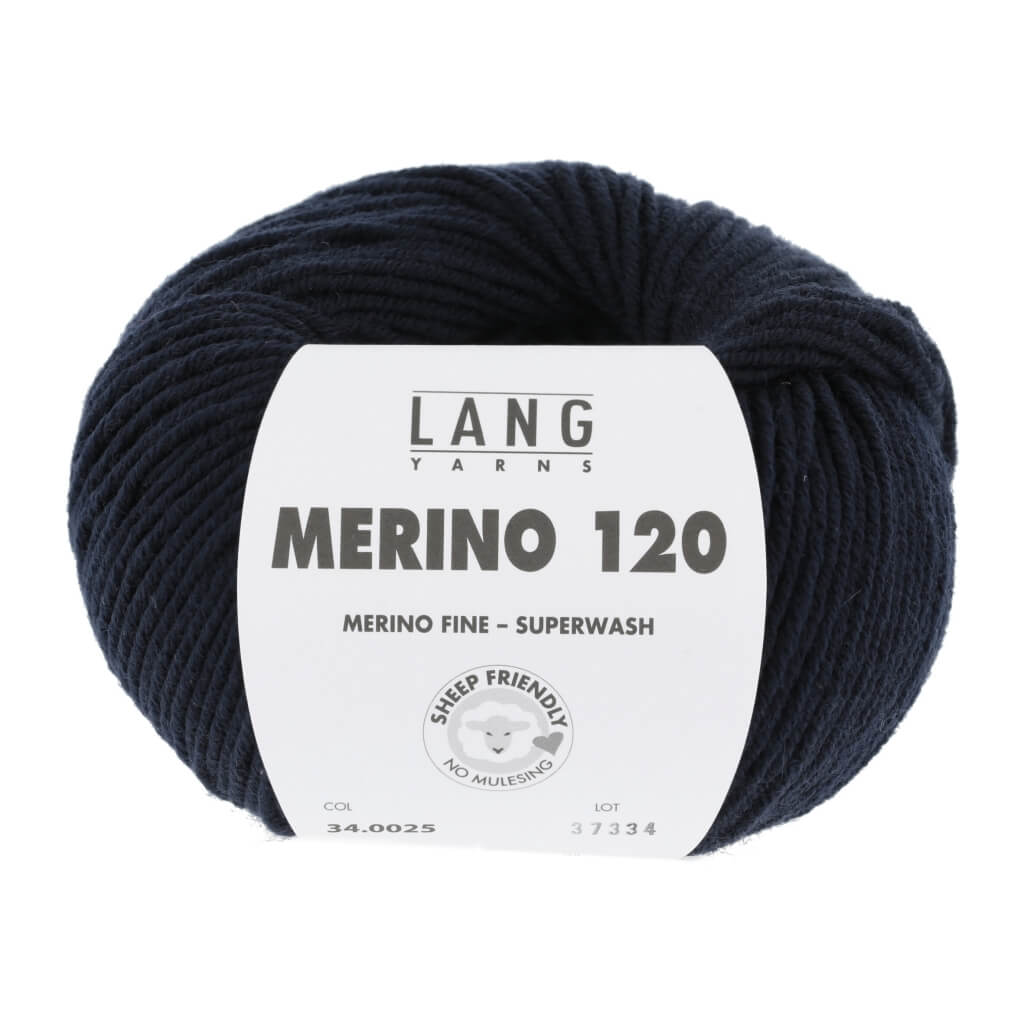 Lang Yarns Merino 120 - 50g 34.0025 - Nachtblau Lieblingsgarn