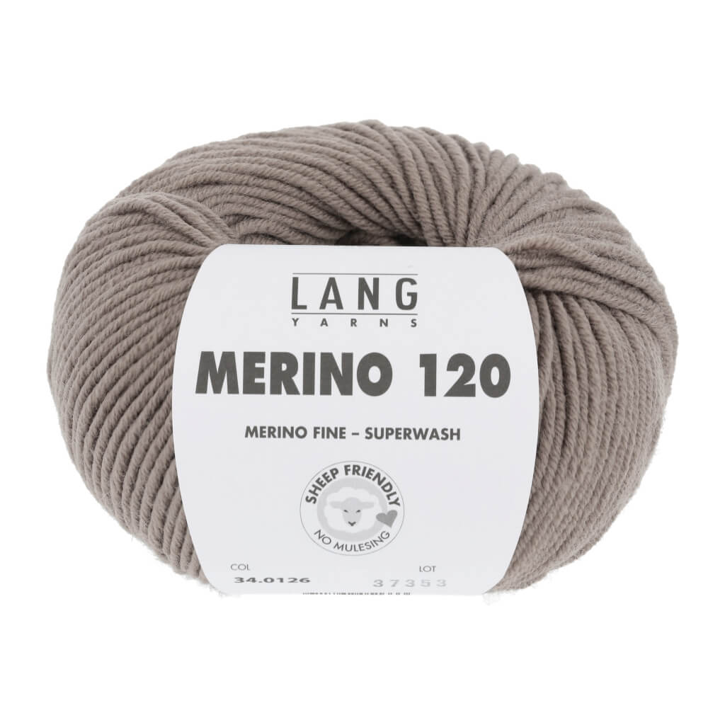 Lang Yarns Merino 120 - 50g 34.0126 - Graubraun Lieblingsgarn