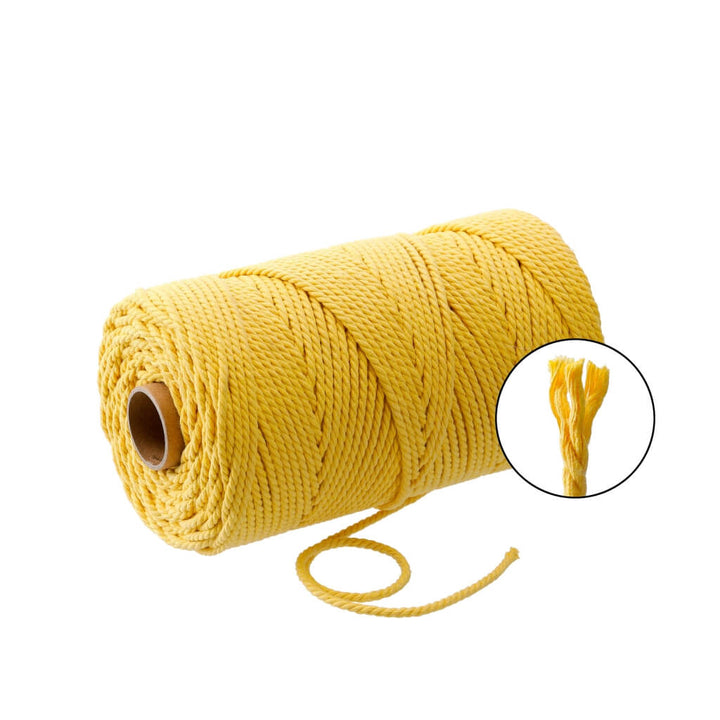 Filani Lieblingsgarn - Makramee Garn 3 mm x 120 m gedreht Lemon Lieblingsgarn