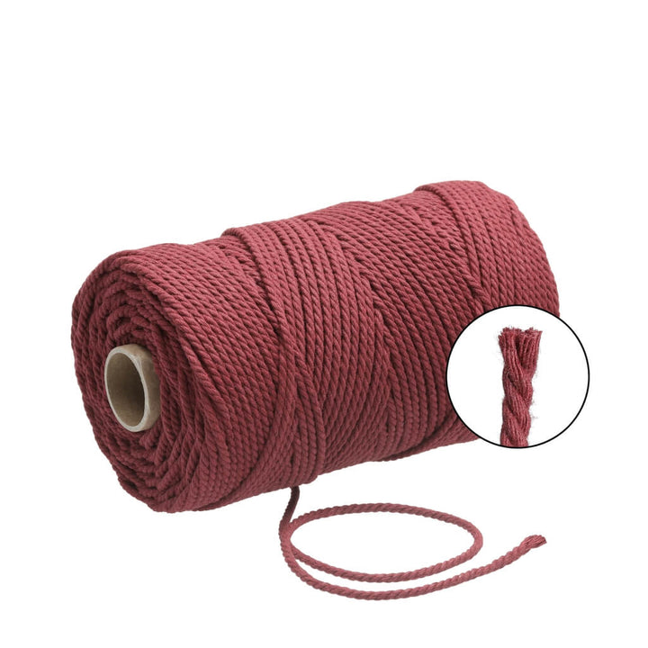 Filani Lieblingsgarn - Makramee Garn 3 mm x 120 m gedreht Red Wine Lieblingsgarn