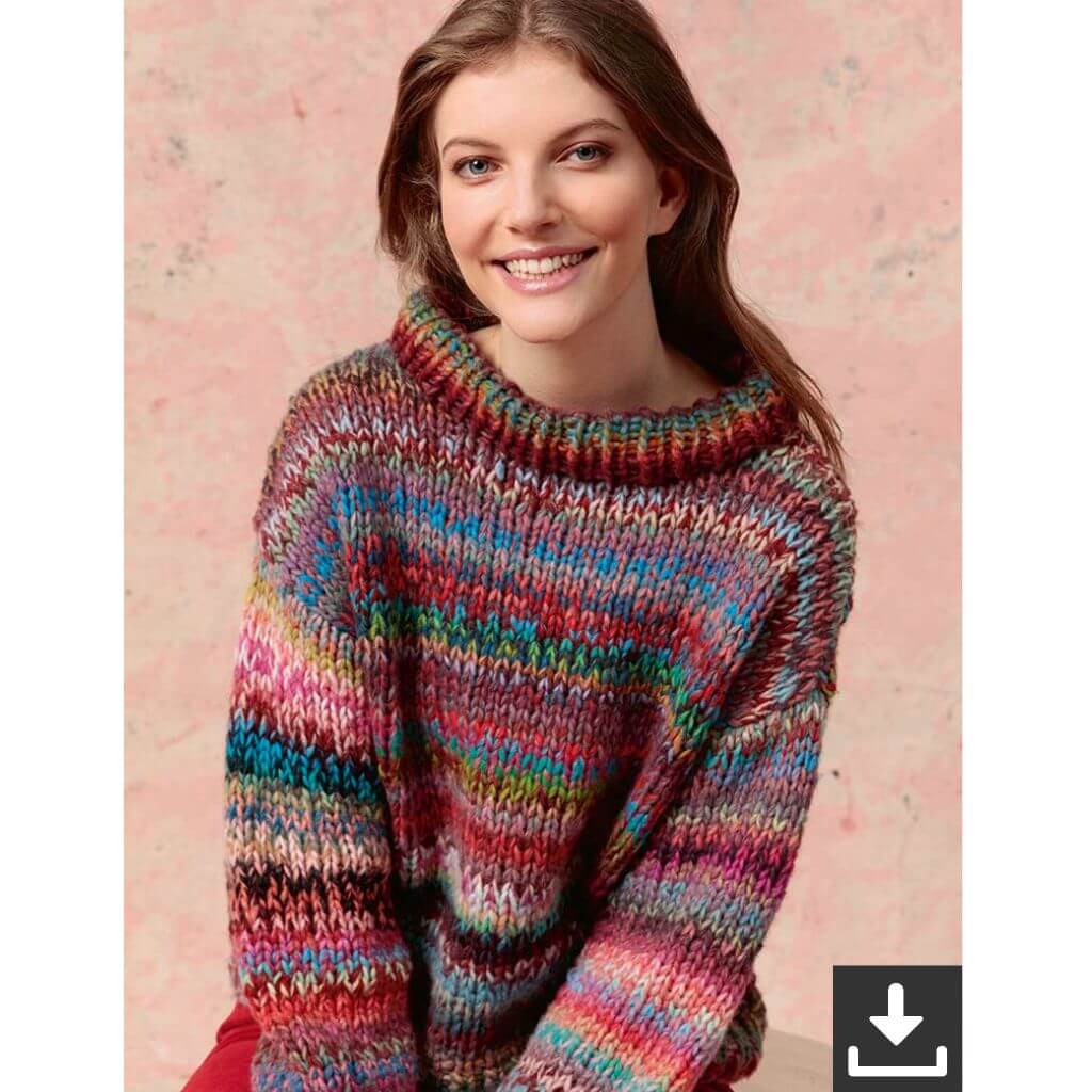 Strickanleitung Damen Rollkragenpullover Wolle Pullover
