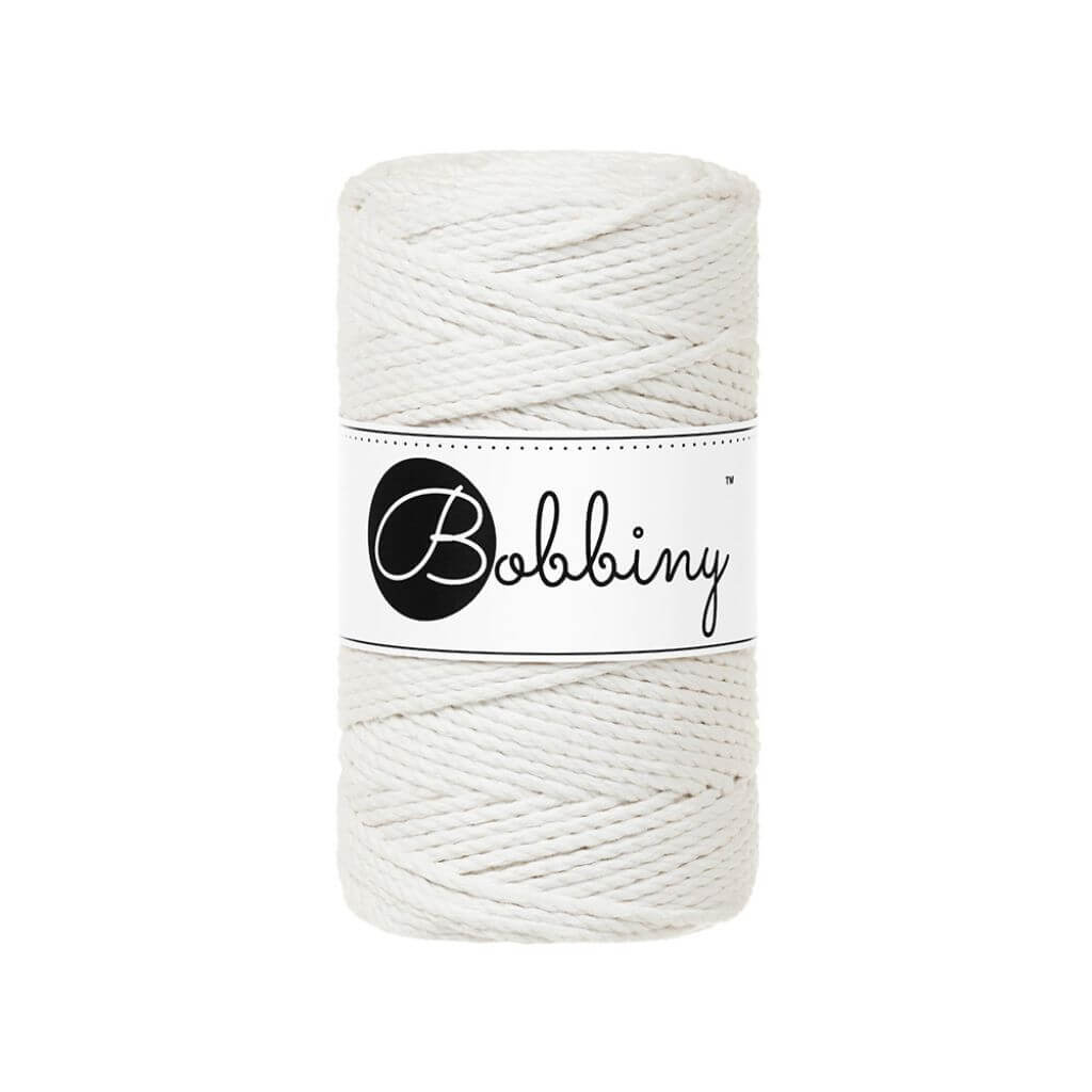 Bobbiny Makramee Garn 3mm gedreht Off White Lieblingsgarn