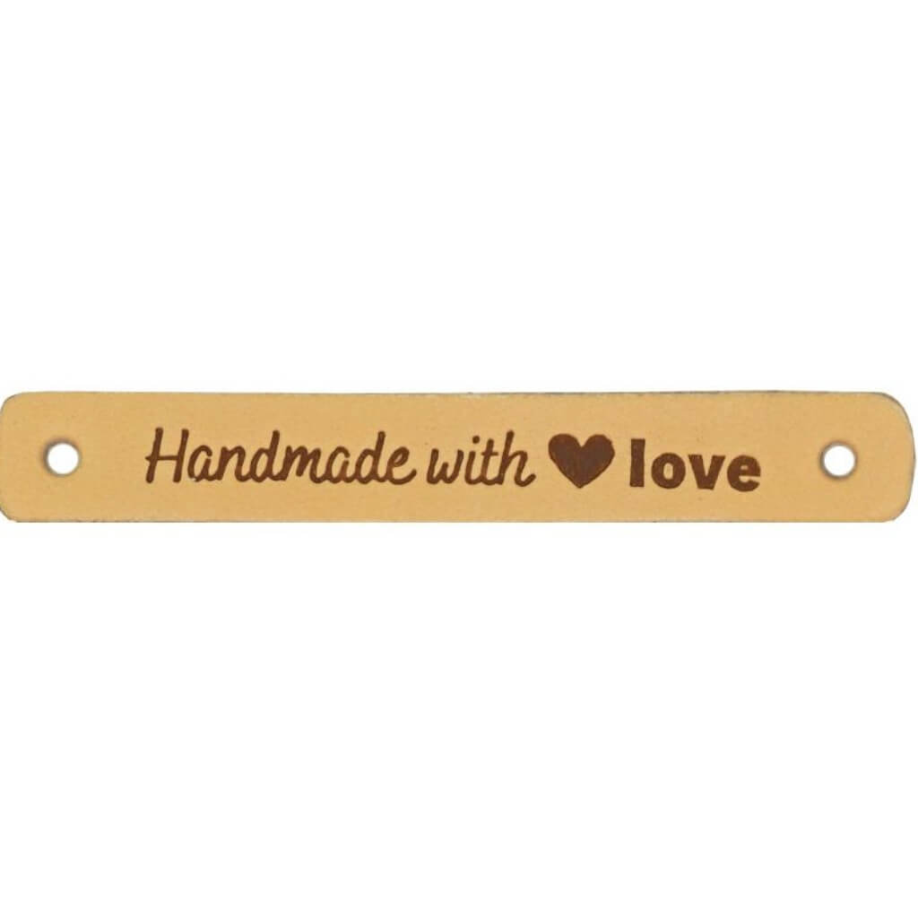 2 Stk. Lederlabel "Handmade with Love" Lieblingsgarn