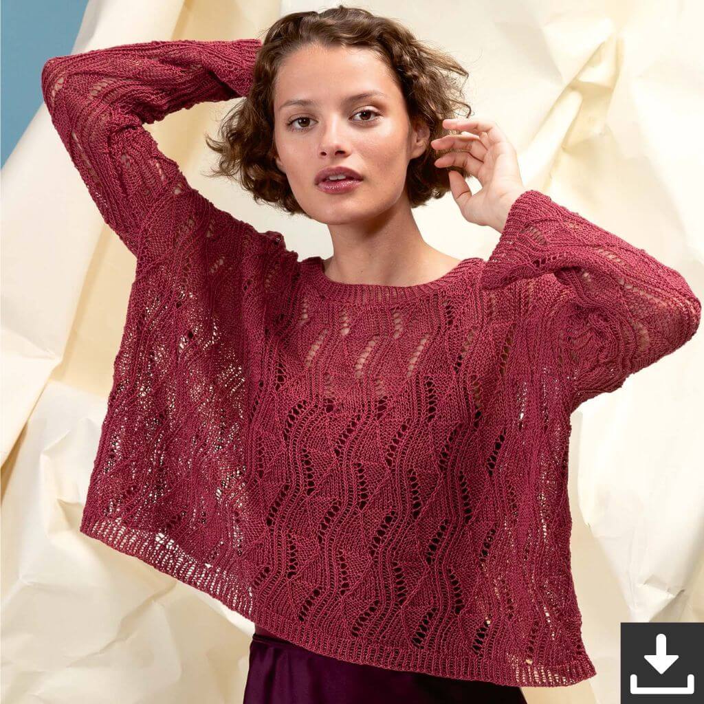 Grobstrick Pullover Pullover Damen Rot Lang Strickpullover