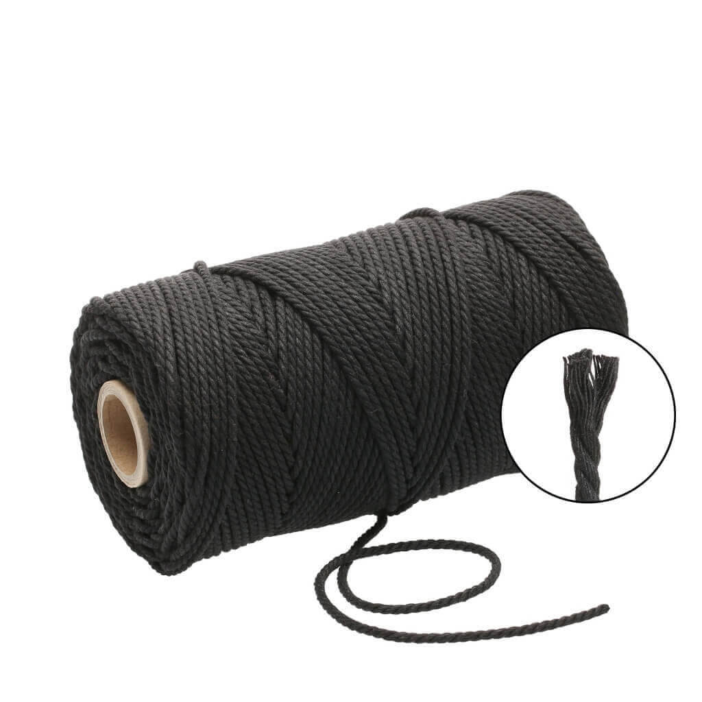 Filani Lieblingsgarn - Makramee Garn 3 mm x 120 m gedreht Black Lieblingsgarn