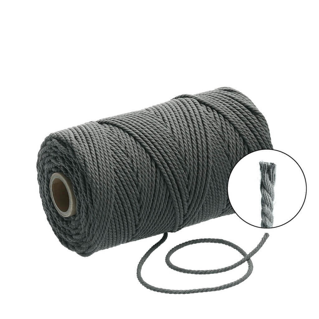 Filani Lieblingsgarn - Makramee Garn 3 mm x 120 m gedreht Graphit Grey Lieblingsgarn