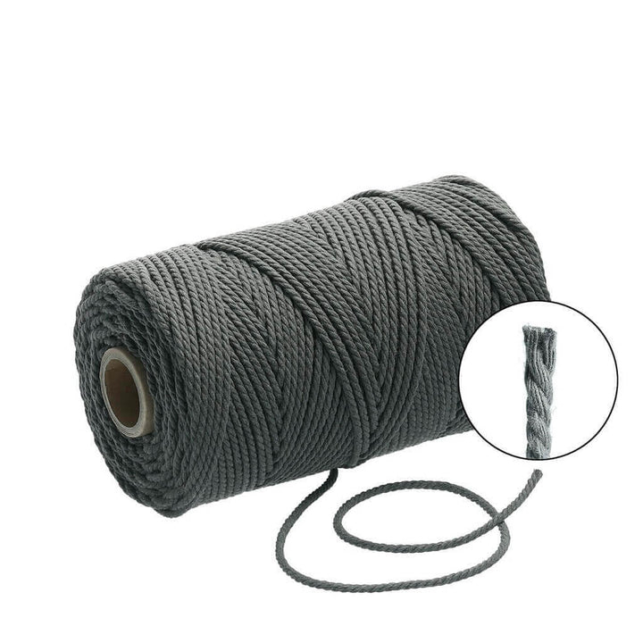 Filani Lieblingsgarn - Makramee Garn 3 mm x 120 m gedreht Graphit Grey Lieblingsgarn
