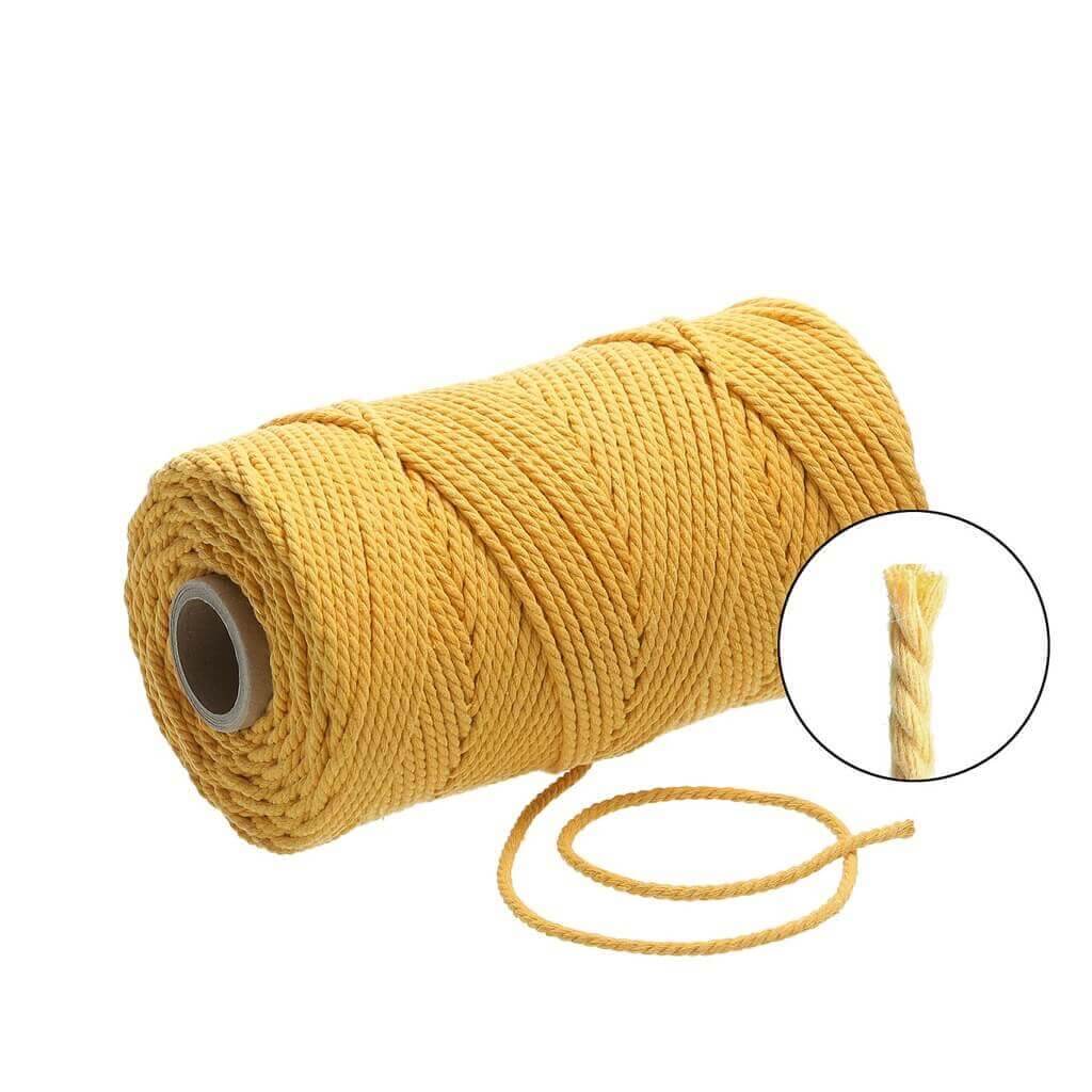 Filani Lieblingsgarn - Makramee Garn 3 mm x 120 m gedreht Yellow Ochre Lieblingsgarn