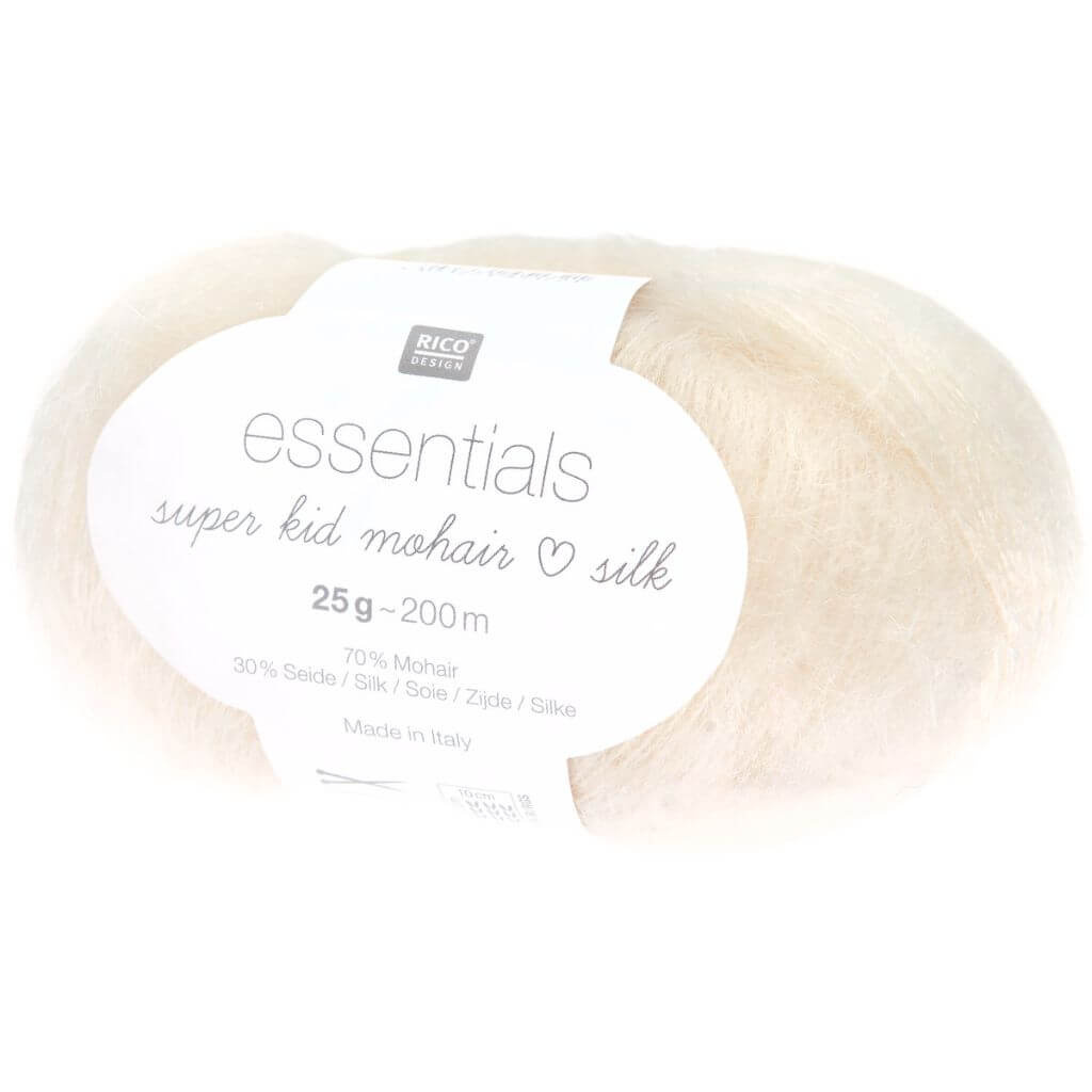 Rico Design Weiss Rico Design Essentials Super Kid Mohair Loves Silk Lieblingsgarn