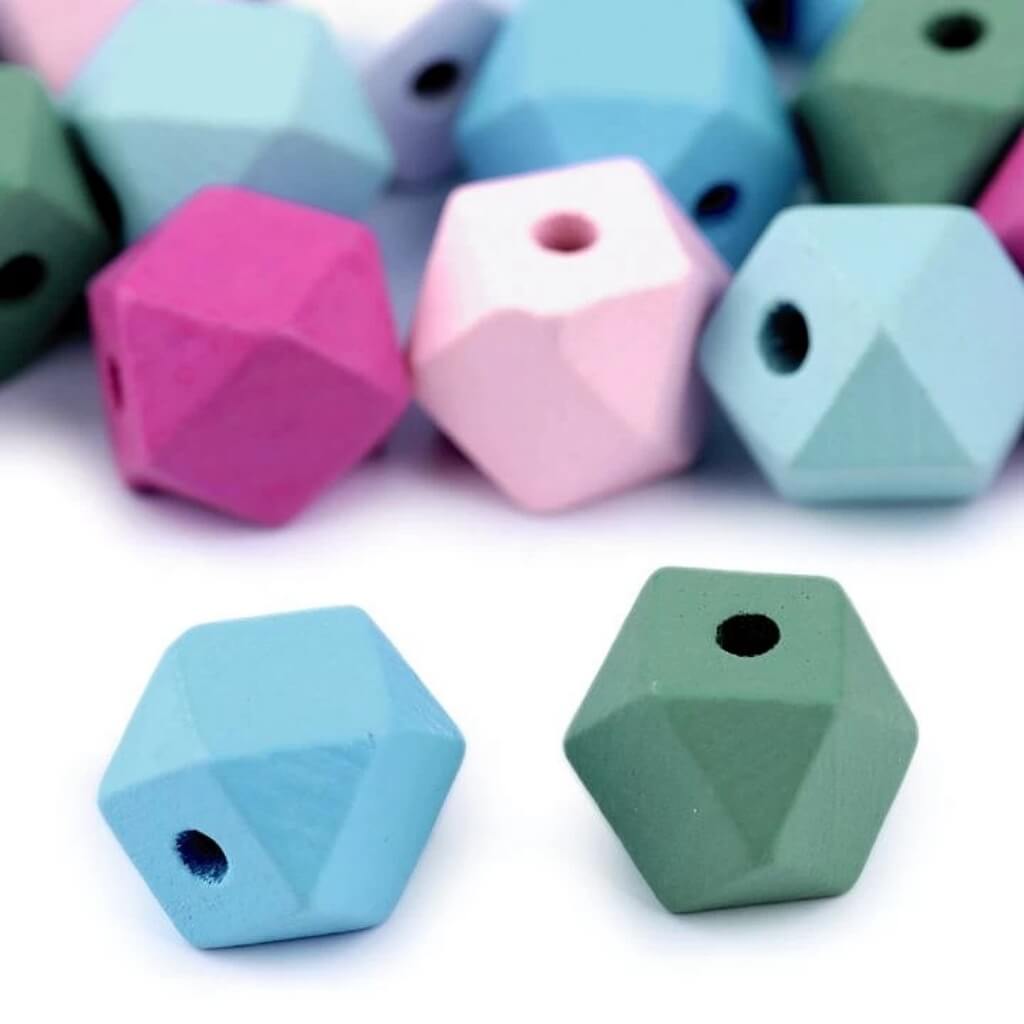Stoklasa Stoklasa 10 Holzperlen eckig Pastell 15 x 20 mm Lieblingsgarn