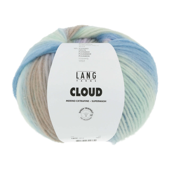 Lang Yarns 014 - hellgrün//hellblau/lila Lang Yarns Cloud Lieblingsgarn