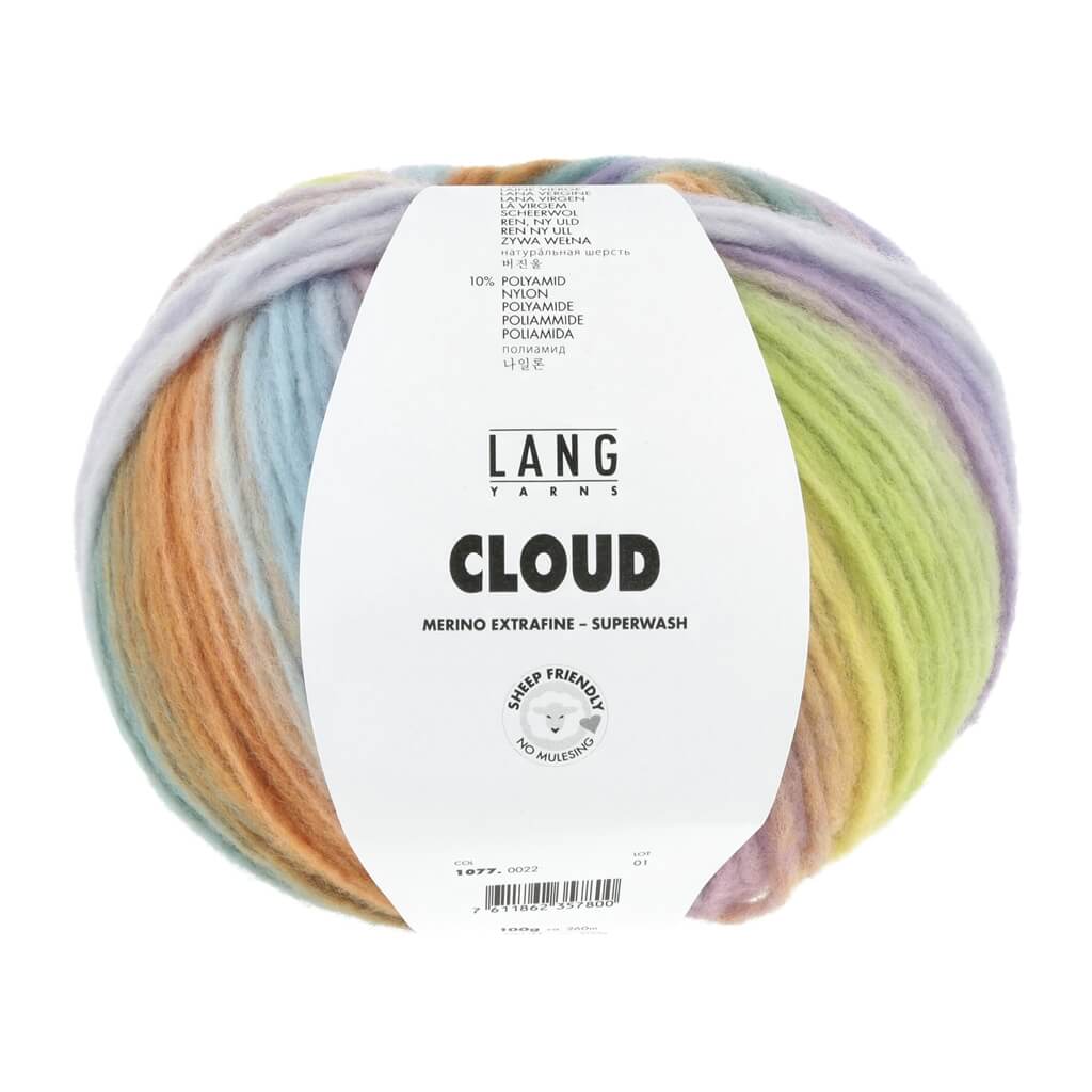 Lang Yarns 022 - Lila/Orange/Gelb/Grün Lang Yarns Cloud Lieblingsgarn