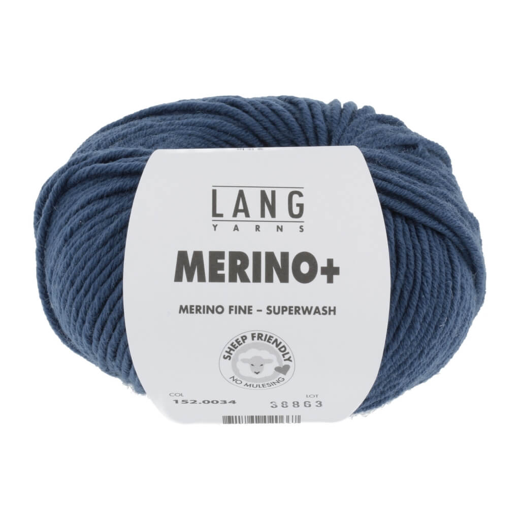 Lang Yarns 152.0034 - Rauchblau Lang Yarns Merino+ - 50g Lieblingsgarn