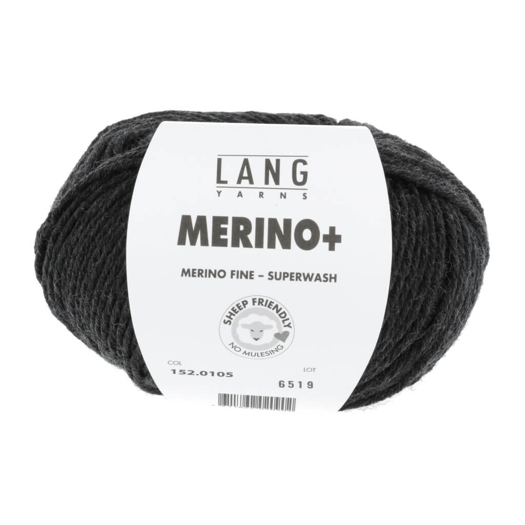 Lang Yarns 152.0105 - Anthrazit Mélange Lang Yarns Merino+ - 50g Lieblingsgarn