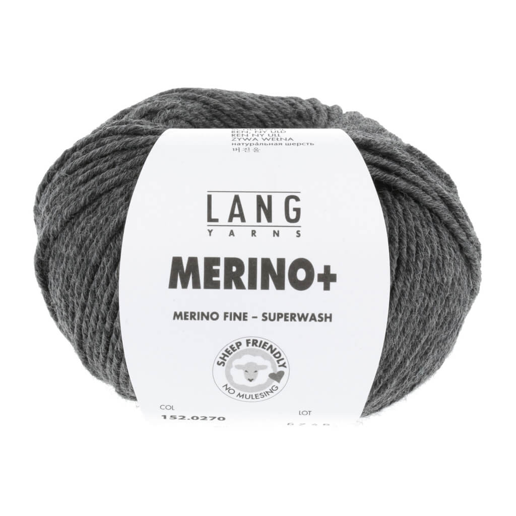 Lang Yarns 152.0270 - Dunkelgrau Mélange Lang Yarns Merino+ - 50g Lieblingsgarn