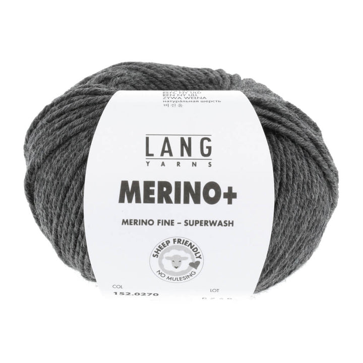 Lang Yarns 152.0270 - Dunkelgrau Mélange Lang Yarns Merino+ - 50g Lieblingsgarn