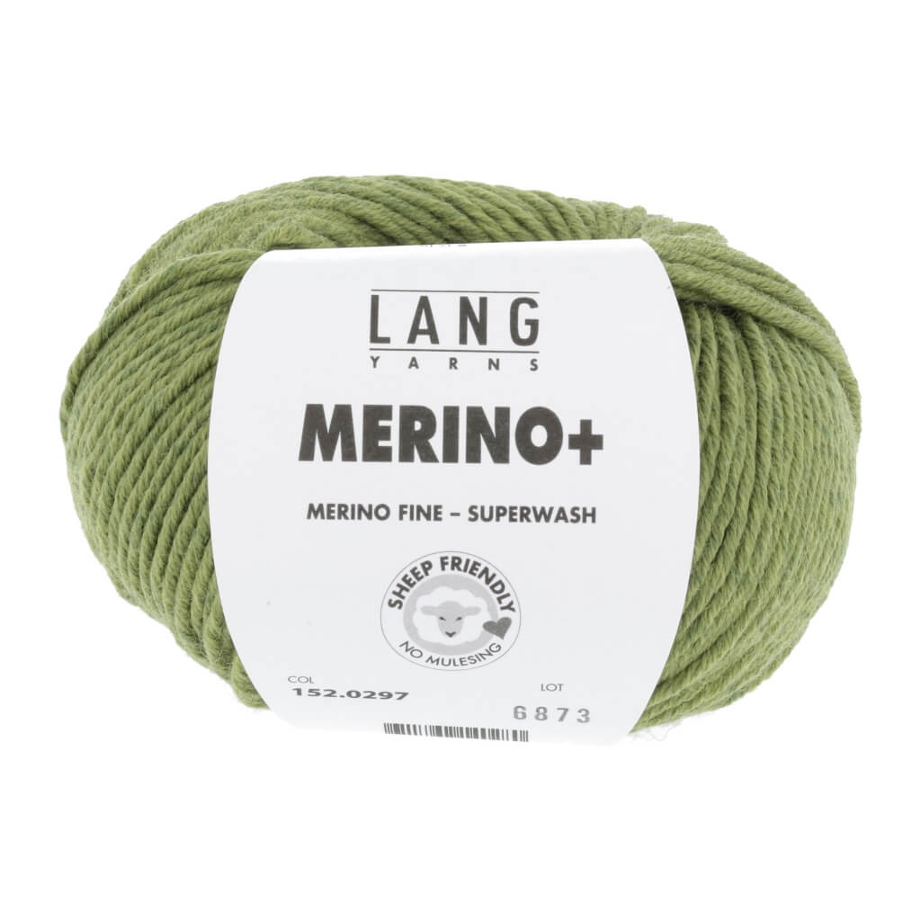 Lang Yarns 152.0297 - Hell Olive Mélange Lang Yarns Merino+ - 50g Lieblingsgarn