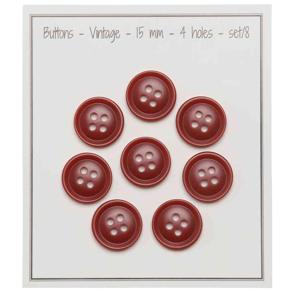 Go Handmade Knöpfe Vintage Resin, Farbe Burgun – Synthetik bei Lieblingsgarn