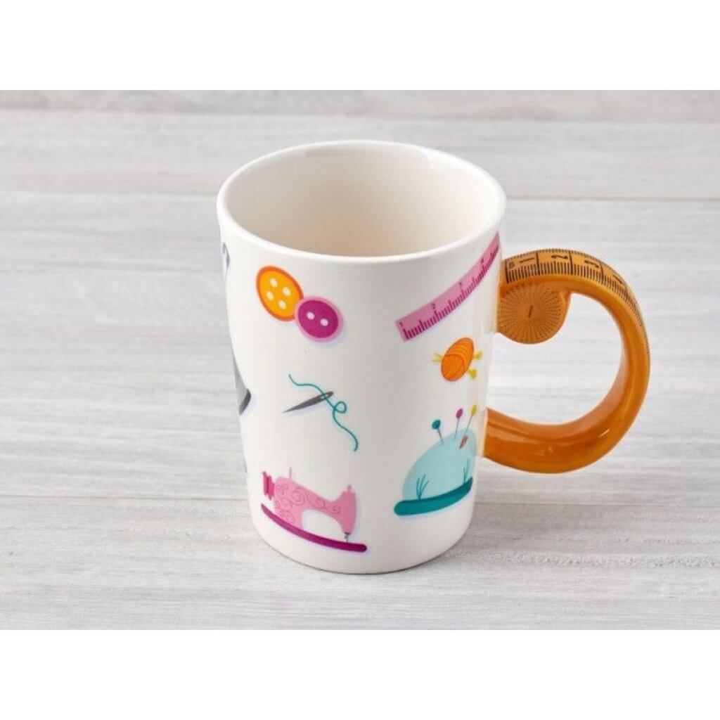 Hemline Tasse aus Keramik für Handarbeitsfans Lieblingsgarn