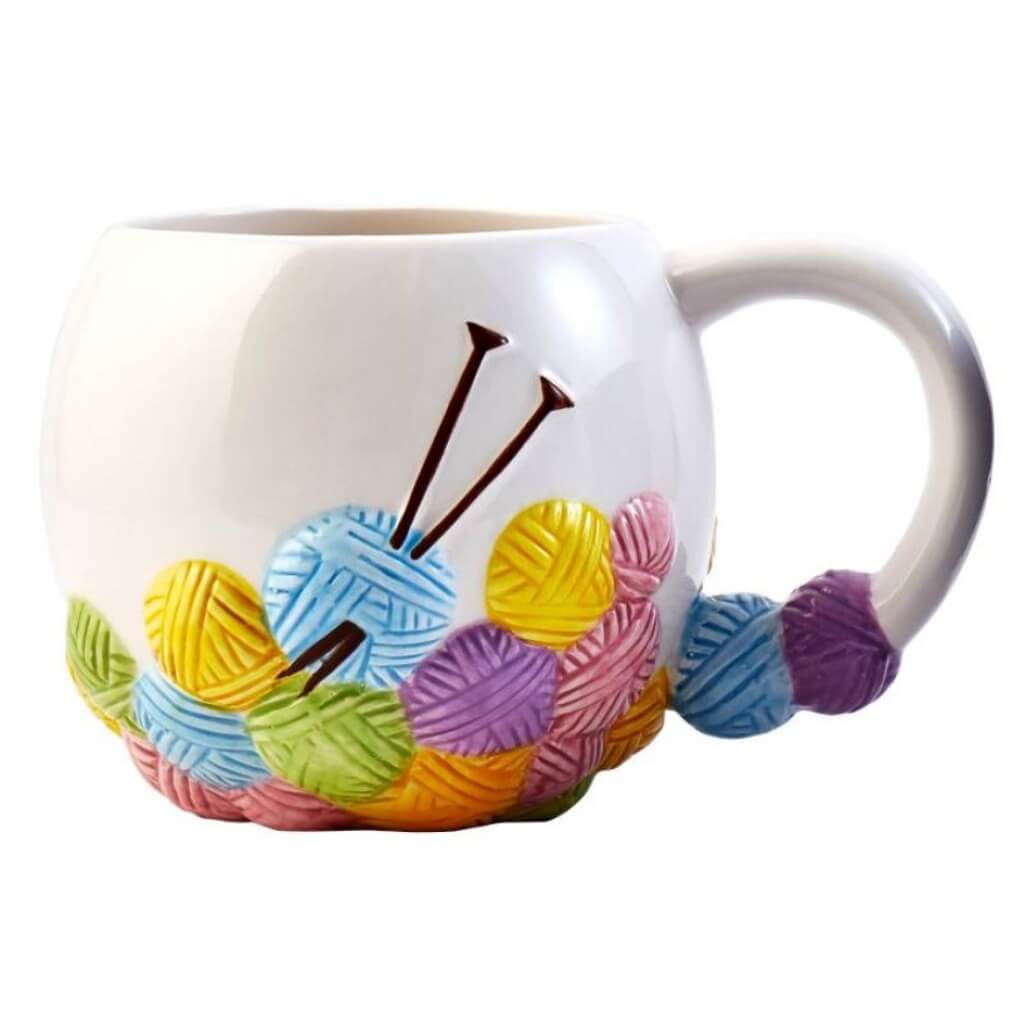 Hemline Tasse aus Keramik für Handarbeitsfans Lieblingsgarn