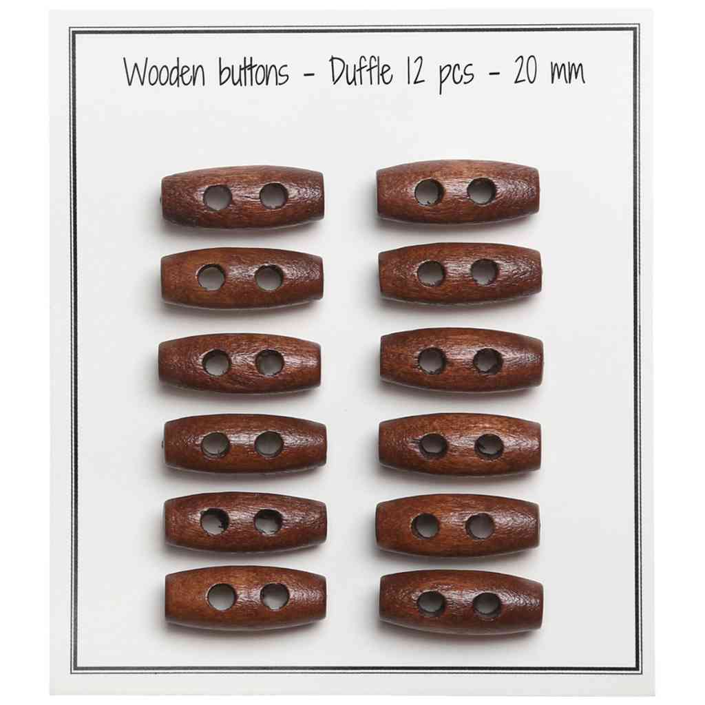 Go Handmade Duffle Knöpfe, Farbe Dark Brown – Holz bei Lieblingsgarn
