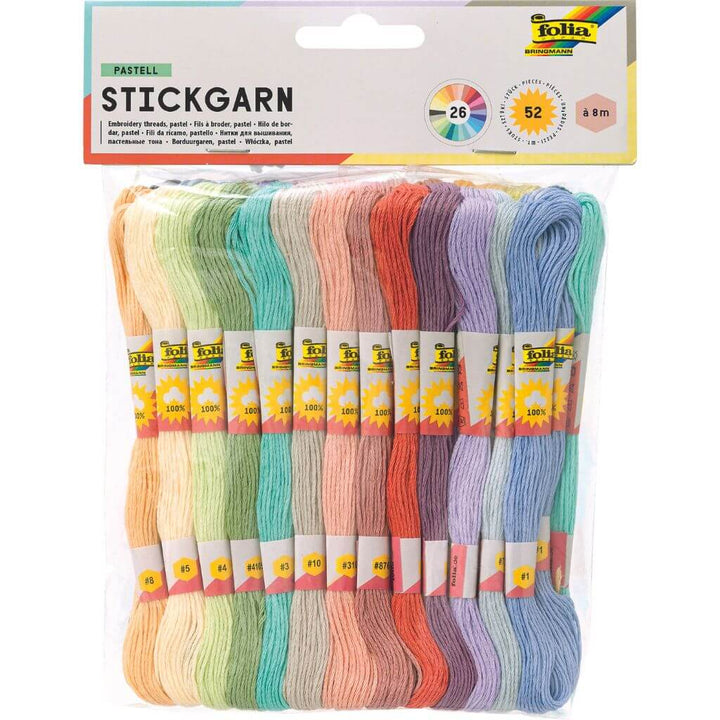 Folia Folia Stickgarn Set Pastell, 52 Docken Lieblingsgarn