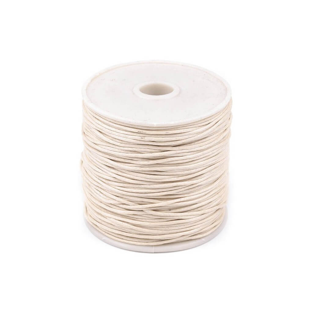 Stoklasa Beige-Weiß Stoklasa Makramee Band - gewachst, Ø | 1mm Makramee Schmuck Garn Lieblingsgarn