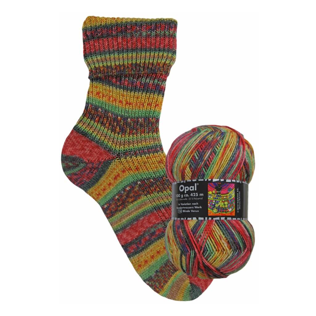Opal 3206 - Blinde Venus Opal Hundertwasser III Sockenwolle - 100g Lieblingsgarn