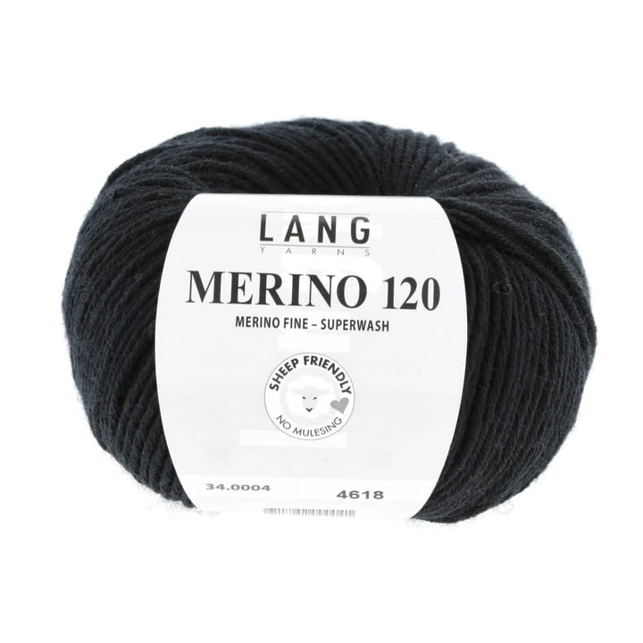 Lang Yarns 34.0004 - Schwarz Lang Yarns Merino 120 Lieblingsgarn