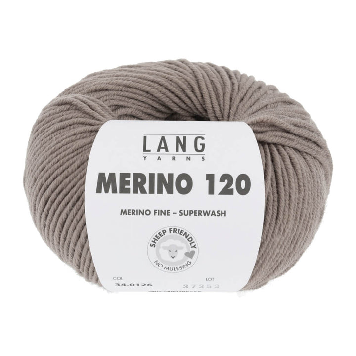 Lang Yarns 34.0126 - Graubraun Lang Yarns Merino 120 Lieblingsgarn