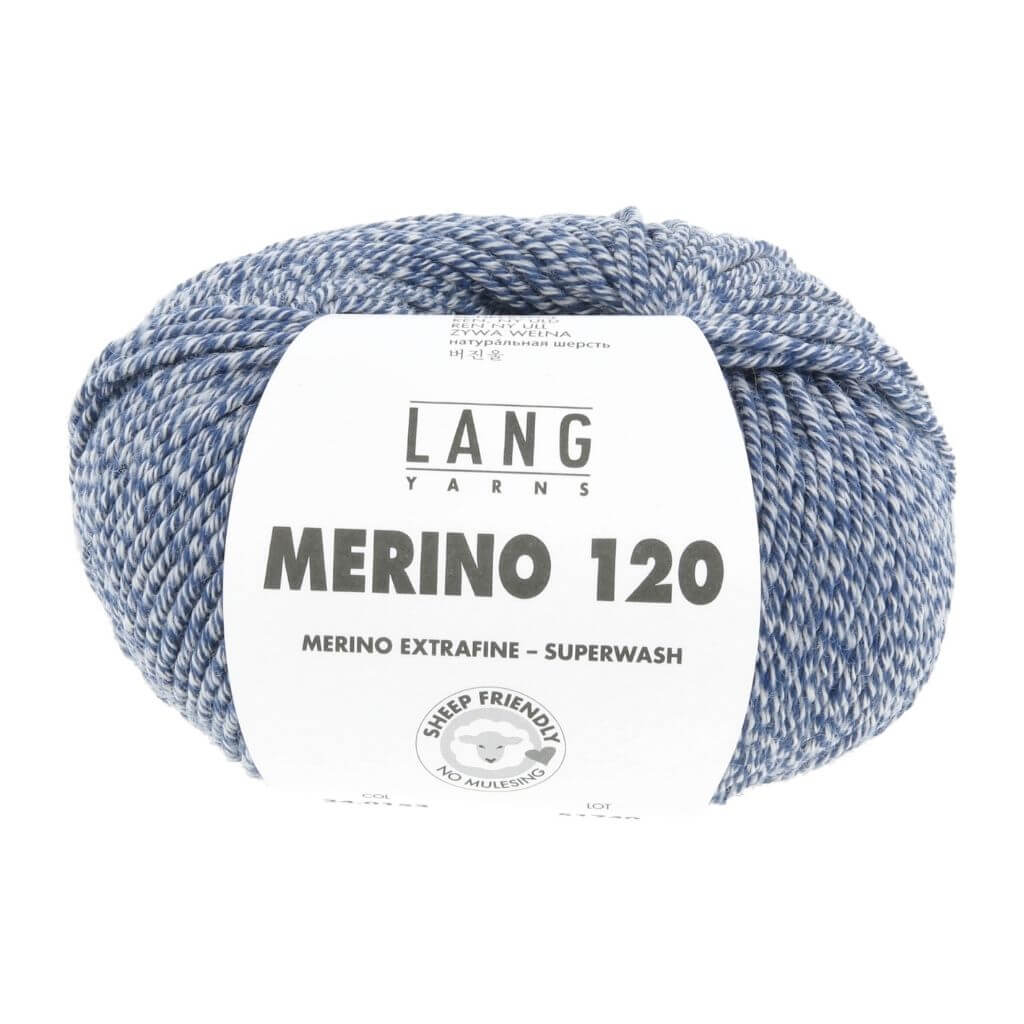 Lang Yarns 153 - Marine/Weiss Mouliné Lang Yarns Merino 120 Lieblingsgarn
