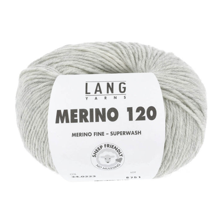 Lang Yarns 34.0223 - Hellgrau Mélange Lang Yarns Merino 120 Lieblingsgarn