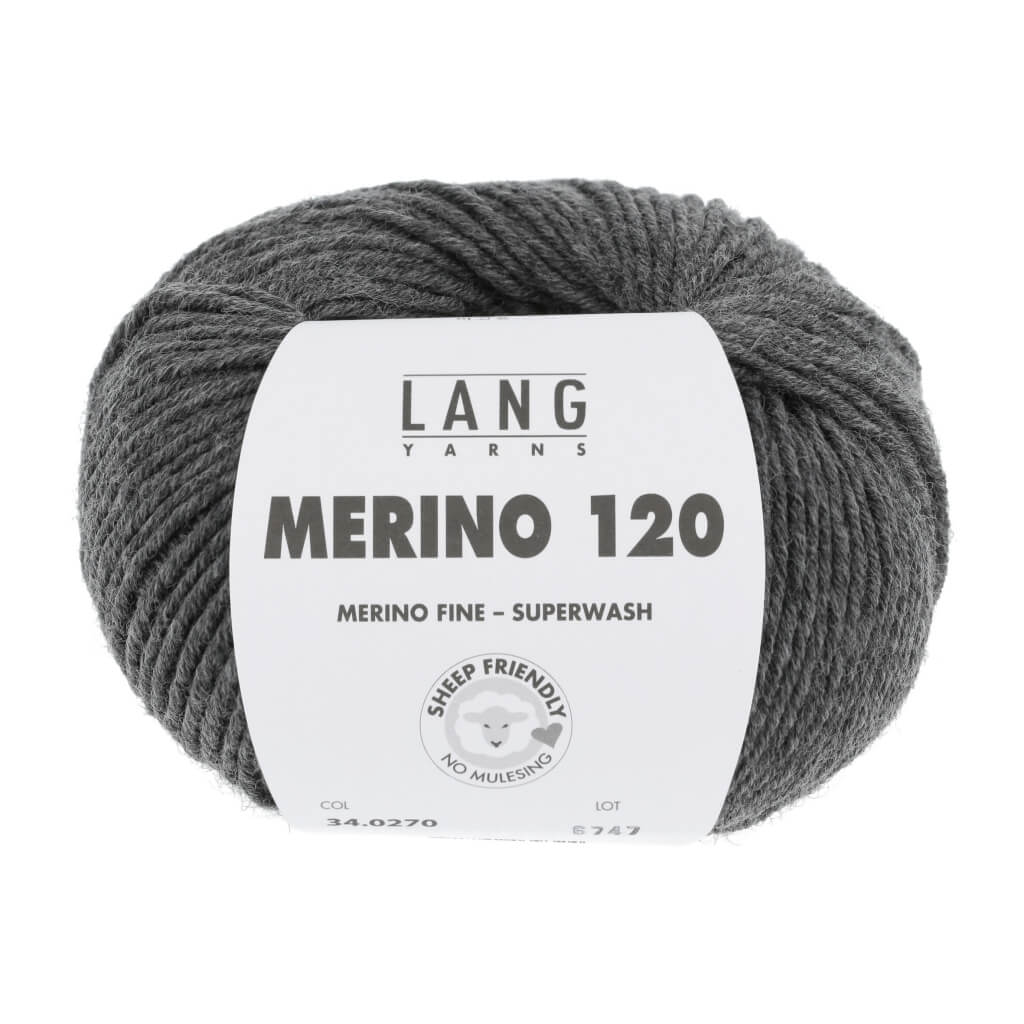 Lang Yarns 34.0270 - Dunkelgrau Mélange Lang Yarns Merino 120 Lieblingsgarn
